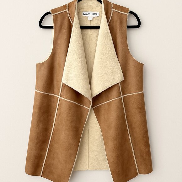 🤎 Knox Rose Faux Suede Sherpa Lined Vest | XL | Excellent Condition 🤎 - Picture 1 of 7
